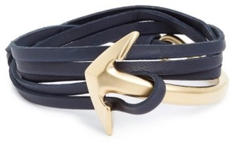 Miansai Men's Half Cuff Anchor Leather Wrap Bracelet