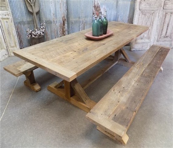Etsy 6' Amish Pine Harvest T-Leg Table Only, Custom Made To Order, Farmhouse