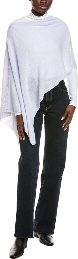 Hannah Rose Pearl Trim Cashmere Topper