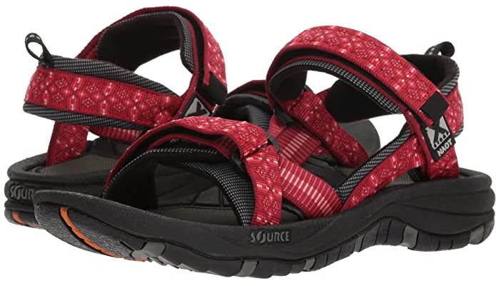 naot red sandals