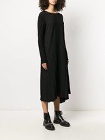 Thumbnail for your product : Yohji Yamamoto Draped Contrast Sleeve Midi Dress