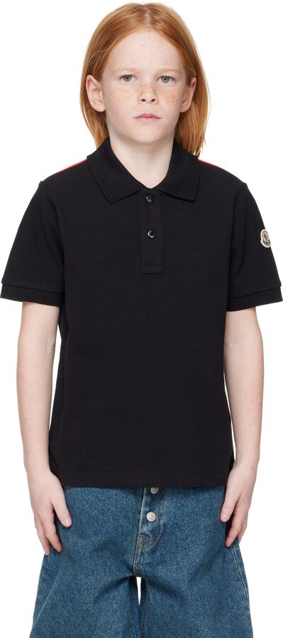 Moncler Enfant Kids Black Cotton Polo