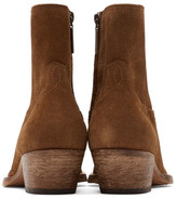 Thumbnail for your product : Saint Laurent Brown Suede Lukas Boots