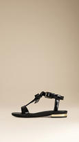 Thumbnail for your product : Burberry Bow Detail Patent Leather Sandals