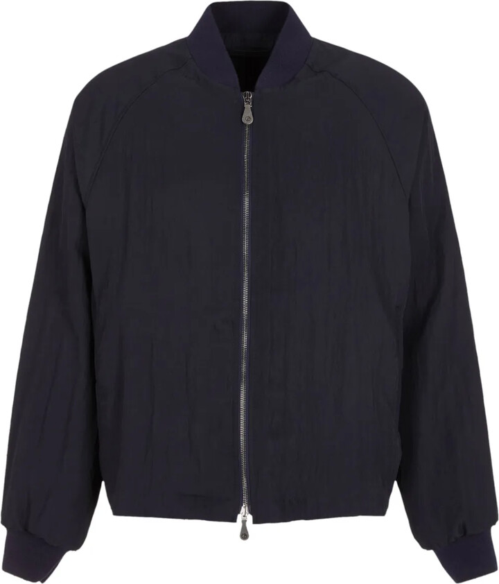Giorgio Armani Zip-Up Crinkled Bomber Jacket