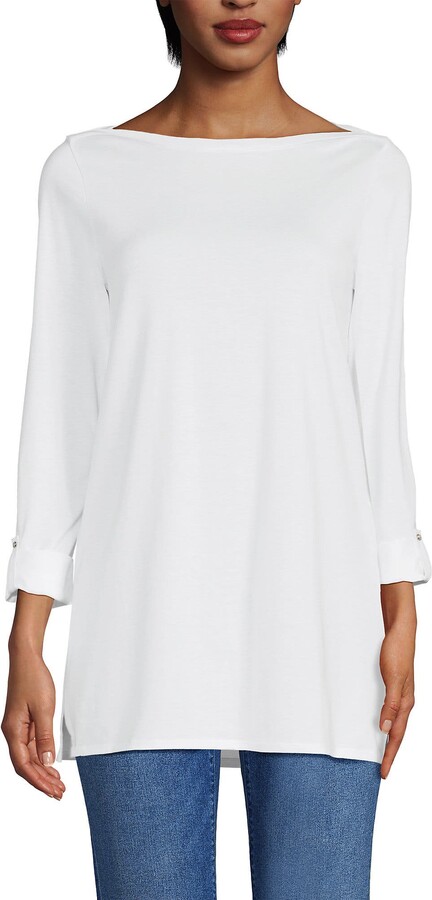 Supima Cotton Adjustable 3/4 Sleeve Boatneck Tunic