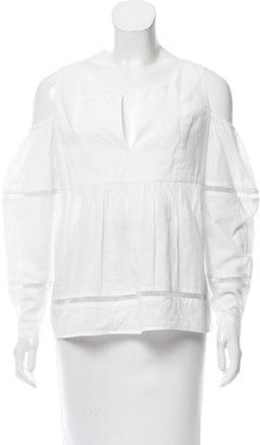 Thakoon Cold-Shoulder Long Sleeve Top