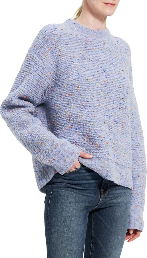 Theory Tweed Bouclé Mockneck Sweater - ShopStyle