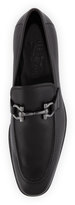 Thumbnail for your product : Ferragamo Rigel Pebbled Rubber-Sole Gancini Loafer, Black