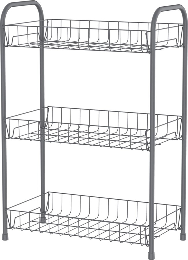 Dunelm Grey 3 Tier Slimline Trolley Grey ShopStyle Kitchen Storage