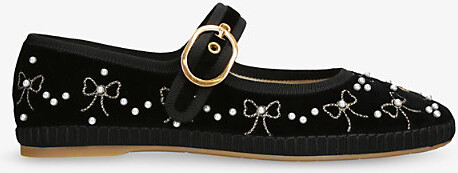 Womens Black/Comb Endouce Velvet Mary Jane Flats Eur 39 / 6 Uk Women