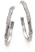 Thumbnail for your product : Judith Ripka Mercer White Sapphire & Sterling Silver Hoop Earrings/1.6"
