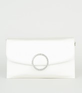 Thumbnail for your product : New Look Satin Diamanté Ring Wedding Clutch