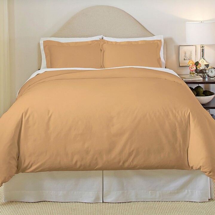 Pointehaven Solid 500-Thread Count Cotton Sateen 3-Piece Duvet Cover Set