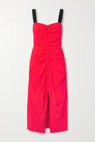 Thumbnail for your product : Jason Wu Collection Grosgrain-trimmed Gathered Taffeta Midi Dress - US0