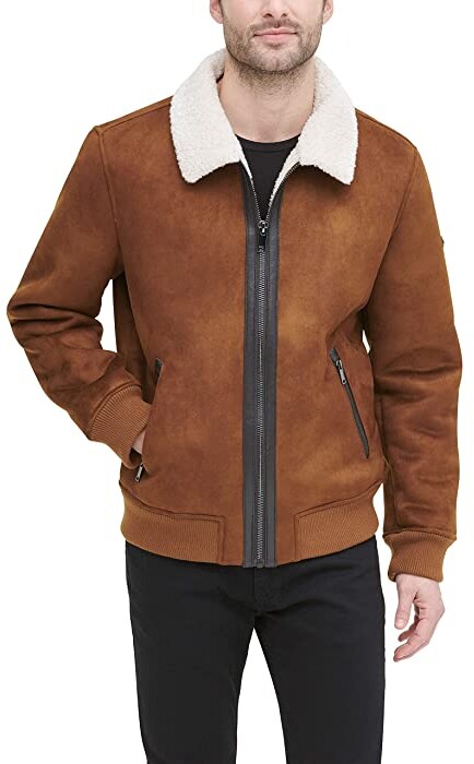 tan jacket with fur collar