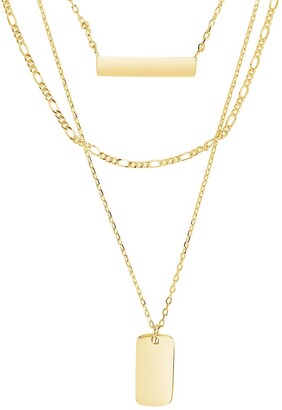Sterling Forever 14K Yellow Gold Vermeil Layered Necklace