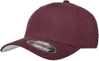 Flexfit Flex fit Blank Brushed Twill Ball Cap Hat 6377 (S/M 6 3/4" - 7 1/4", Maroon)