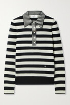 Thumbnail for your product : Victoria Beckham Striped Wool And Cashmere-blend Sweater - Black