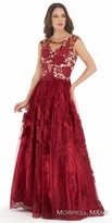 Thumbnail for your product : Morrell Maxie Illusion Floral Embroidered A-line Evening Dress