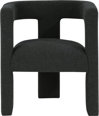 Latitude Run Mckinley Black Boucle Upholstered Accent Side Chair