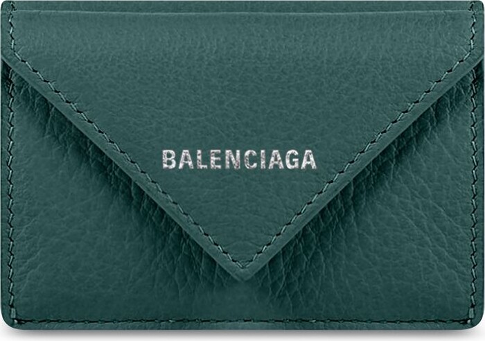 Balenciaga Papier Leather Tote Green
