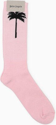 Palm Angels Pink cotton sports socks