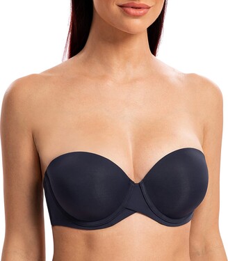 MELENECA Women's Push up Strapless Bras with Lift Stay Put Padded
