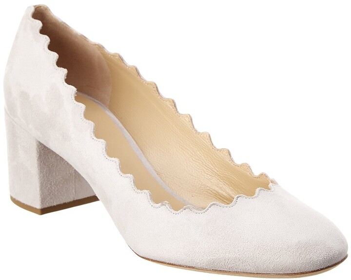 Chloe Suede Scallopped Pumps Shop the world's collection fashion | ShopStyle