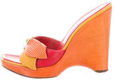 Thumbnail for your product : Casadei Leather Square-Toe Wedges