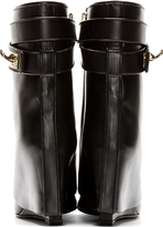 Thumbnail for your product : Givenchy Black Leather Tria Shark Lock Wedge Boots