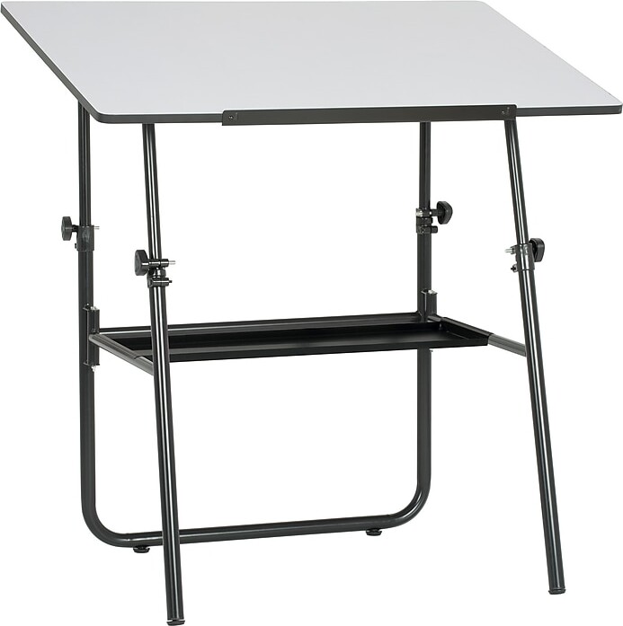 Studio Designs Ultima Fold A Way Table, White Top/Black Base (19652)
