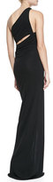 Thumbnail for your product : Yigal Azrouel Cut25 by One-Shoulder Colorblock Jersey Gown