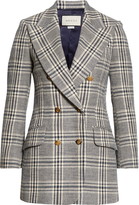 Thumbnail for your product : Gucci Double Breasted Check Wool Blend Tweed Blazer