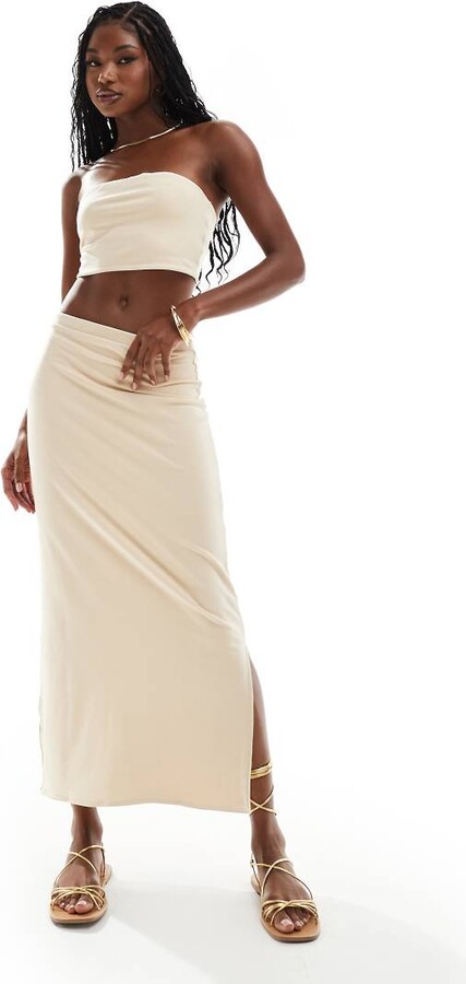 Co Ord Knitted Midi Skirt Two Piece Knit Jumper Skirt Knitted