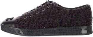 Chanel Interlocking CC Logo Tweed Sneakers