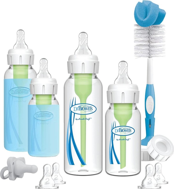 Dr Browns 18 Piece Anti-Colic Options+ Narrow Glass Baby Bottle Starter Set