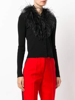 Moschino Boutique feather neck cardigan