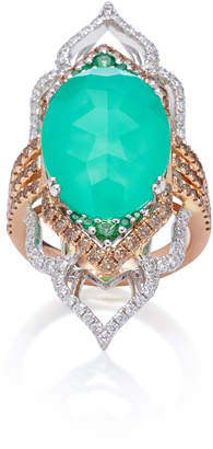 Sara Weinstock 18K Gold, Chrysoprase, Tsavorite And Diamond Ring