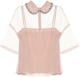 Thumbnail for your product : RED Valentino embellished silk-organza shirt