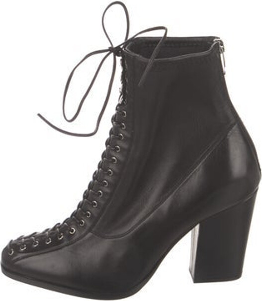 Sergio Rossi Leather Ankle Lace-Up Boots Black Round-Toes Lace-Up Closure at Uppers Unfortunately due to restrictions this item may not be eligible for shipping in all areas.
