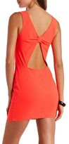 Thumbnail for your product : Charlotte Russe Bow-Back Plunging Mesh Bodycon Dress