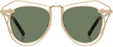 Thumbnail for your product : Karen Walker Marguerite Square Monochromatic Sunglasses, Yellow Gold/Crazy Tortoise