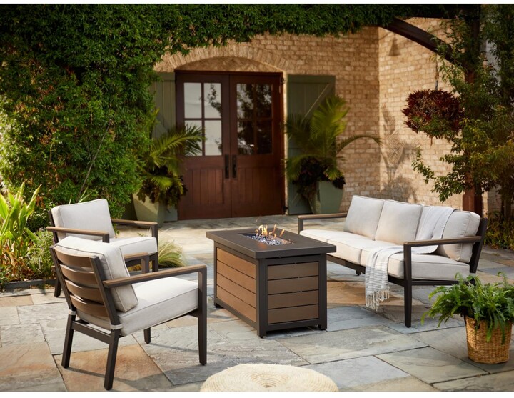 Agio Stockholm Outdoor 4 Pc Seating, Marlough Fire Pit