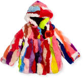 Thumbnail for your product : Adrienne Landau Multicolor Fur Coat, Sizes 2T-12Y