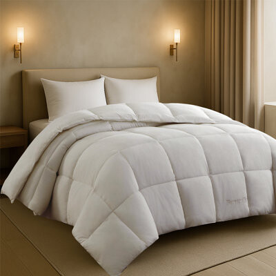 Thomasville Down Alternative Comforter, 100% Cotton Cover, Box Stitch Design, Corner Tabs, King Size, Duvet Insert Fill