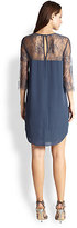 Thumbnail for your product : Mason by Michelle Mason Sheer Lace-Paneled Silk Dress