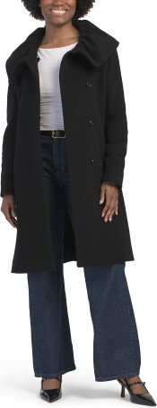 TJMAXX Italian Wool Crunch Collar Quarter Coat, Wool/Viscose/Cashmere