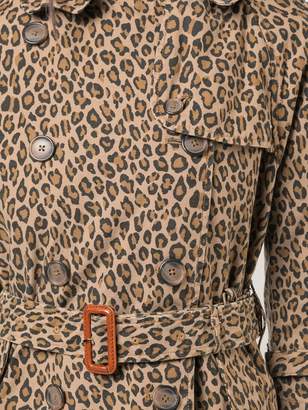 R 13 leopard trench coat