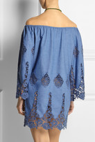 Thumbnail for your product : Miguelina Bridgette crocheted cotton-blend dress